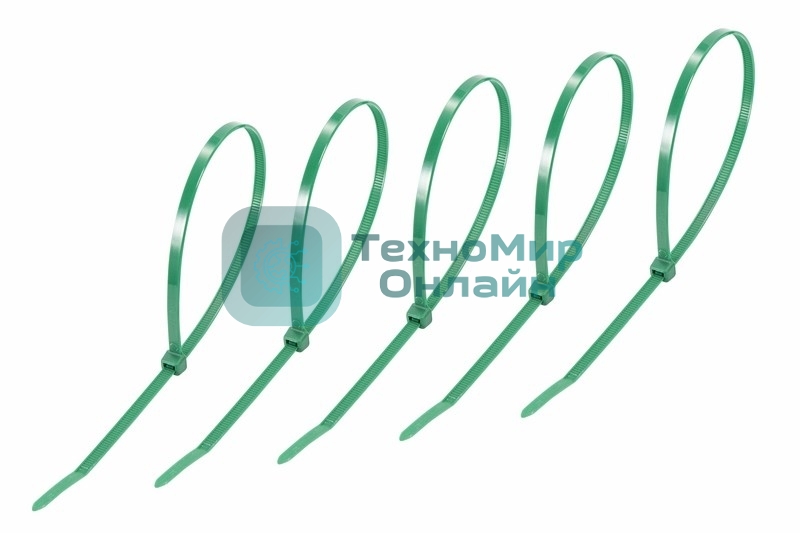 Хомут-стяжкa нeйлонoвая Rexant 400x4,8 мм, зеленая, упаковка 25 шт.
