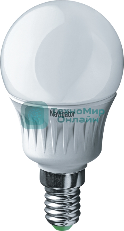 Лампа светодиодная Navigator NLL-P-G45-5-230-2.7K-E14 5Вт шар 2700К теплый белый E14 330лм 220-240В