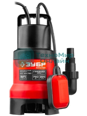 Насос ЗУБР НПГ-М1-750 мастер м1 погружной дренажный для грязной воды d частиц до 35мм 750Вт 225л/м