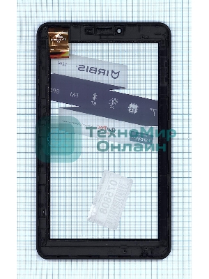 Сенсорное стекло (тачскрин) для Irbis TZ44 TZ45, черное с рамкой
