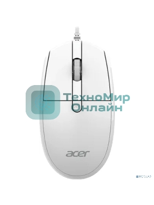 Мышь проводная Acer OMW401 белый, 2000 dpi, USB, кнопки - 4
