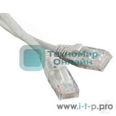 Патч-корд Hyperline UTP, Cat.5e, LSZH, 1.5 м, серый