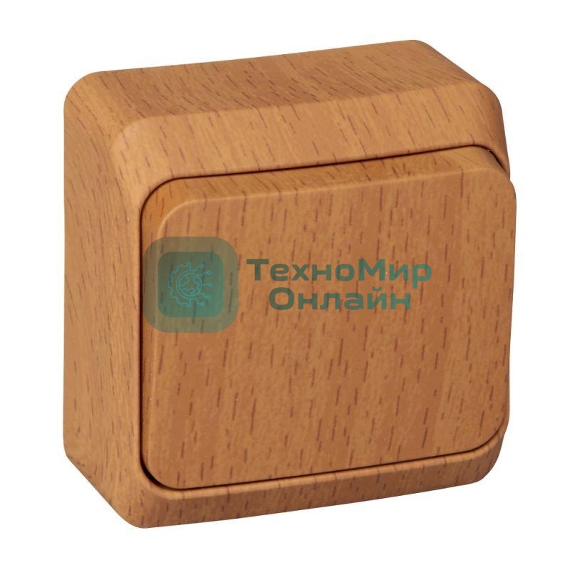 Выключатель 1-кл. ОП Этюд Дача 10А IP20 бук SchE BA10-001T