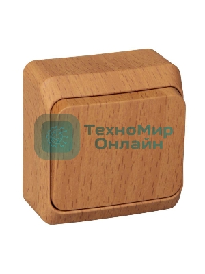 Выключатель 1-кл. ОП Этюд Дача 10А IP20 бук SchE BA10-001T