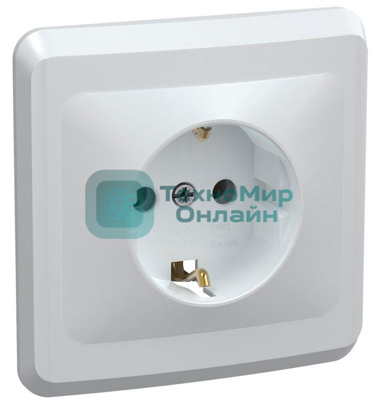Розетка 1-м СП Вега РС10-3-ВБ с заземл. контактом без защ. штор 16А бел. IEK ERV11-K01-16-DM