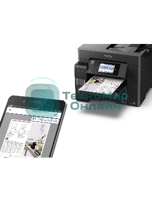 МФУ струйное Epson L6550 (C11CJ30404), A4, цветной, печ. до 25/12 стр/мин.(ч/б/цв.), скан. до 27.5 стр/мин., 4800x2400 dpi (печ.), 2400x1200 dpi (скан.), Ethernet, USB, Wi-Fi