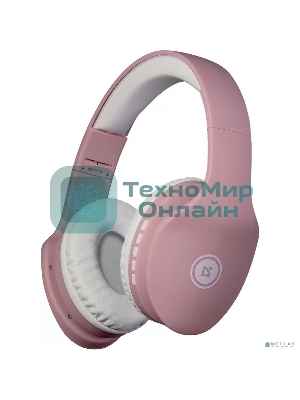 Беспроводные/проводные наушники Defender FreeMotion B525 розовый/белый, накладные, Bluetooth + проводной, до 8 ч