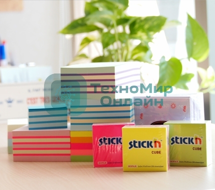 Блок самоклеящийся бумажный Stick`n 21010 76x76 мм, 400 листов, 70 г/м2, неон, желтый