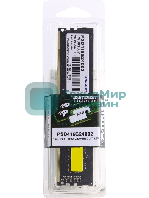 Оперативная память Patriot Signature, DDR4, 16GB (1x16 GB), 2400 MHz, CL17, DIMM