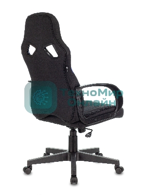 Кресло игровое Бюрократ ZOMBIE RUNNER черный/синий искусст.кожа/ткань