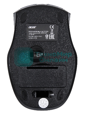 Мышь беспроводная Acer OMR030 черный, 1600 dpi, радиоканал, USB, кнопки - 4