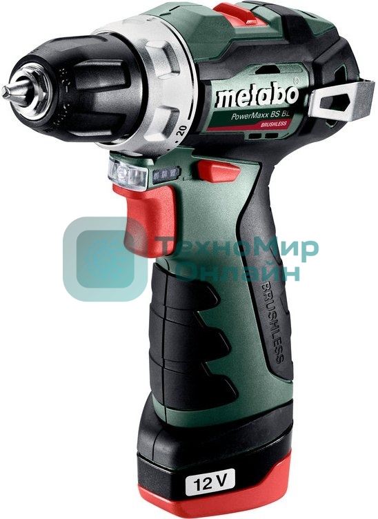 Дрель-шуруповерт Metabo PowerMaxx BS BL 12, 12 В, 2 Ач, 38 Нм, бесщеточный