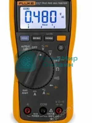 Мультиметр FLUKE 117цифровая 600мА Диод тест черный, желтый 0,55кг