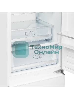 Встраиваемый холодильник Kuppersberg RBN 1760, High-Tech, объем 237 л, скользящий фасад, электронное управление, No Frost, антибактериальный пластик, звуковой сигнал при открытой дверце, перенавешиваемые двери, LED освещение, уровень шума 41 дБ, энергоэффективность А+, белый