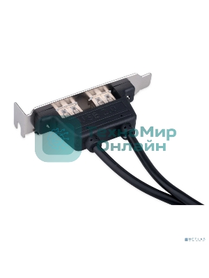 Планка USB 2.0 на заднюю панель низкопрофильная Cablexpert CCUSBRECEPTACLE-LP, 2 порта USB