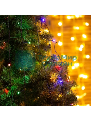 Елочная гирлянда с кольцом Neon-night 7 нитей по 1,5 метра, цвет диодов мультиколор, не соединяется