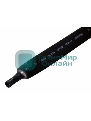 Термоусаживаемая трубка Rexant 12,0/6,0 мм, черная, упаковка 50 шт. по 1 м