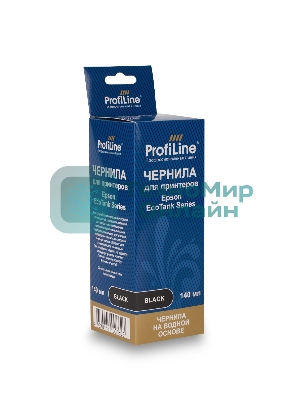 Чернила ProfiLine для принтеров Epson EcoTank 1100/1120/1140/1170/1180/1810/2120/2140/M2170/2700/2710/2711/2712/2714/2715/2720/2726/2750/2810/2811/2812/2814/2815/2820/2821/2826/L3110/3111/3150/3140/3160/3170/3180/3750/L4150/4156/416084700/4750/4800/6160/6170/6190/L6176/7700/7750/7160/7180/L7188/8500/8550/14150 на водной основе type-2 черный 140 мл