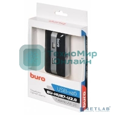 Разветвитель USB 2.0 Buro BU-HUB7-U2.0 7порт. черный