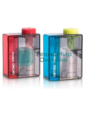 Точилка для карандашей ручная Deli 68660, 1 отверстие, пластик, ассорти (упаковка: 12шт)