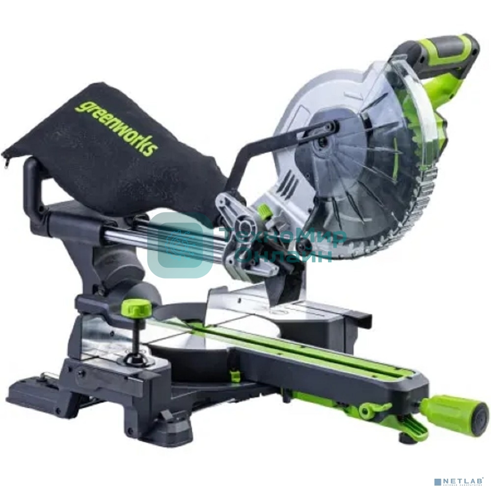 Торцовочная пила Greenworks GD24MS216 24V, бесщеточная, с протяжкой, без АКБ и ЗУ [1501707]