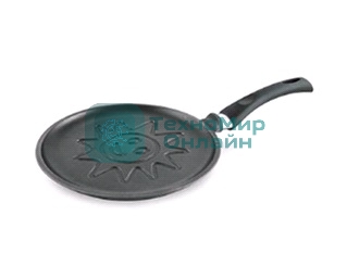 Сковорода блинная НЕВА МЕТАЛЛ ПОСУДА 6224Сл (Солнце) блинная д.24(Дизайн корпуса сковороды разработан так, чтобы при выпекании не нарушалась целостность блина, и красиво румянился рисунок. Антипригарное покрытие изделий - на водной основе, изготовлено без использования PFOA и относится к самому безопасному, 4 классу.)