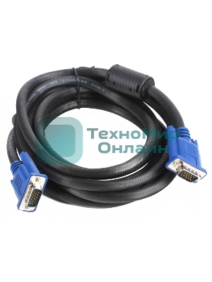 Кабель VGA 3м AOpen 2 фильтра, монитор-SVGA card 15M-15M, ACG341AD-3M