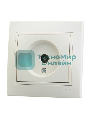 Розетка LEZARD 701-0303-130серия скр.проводки Мира ТВ оконечная кремовый со вст.