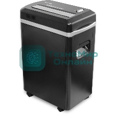 Шредер ГЕЛЕОС УМ22-5, DIN P-5 (5 ур-нь секр.), фрагмент 2х8мм, 9-10 лист (70г/м2), CD/пл.карты/скрепки/скобы, 22 литра