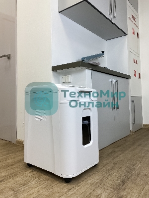 Шредер Heleos АП37-5 белый/белый с автоподачей (секр.P-5) фрагменты 220лист. 37лтр. скрепки скобы пл.карты