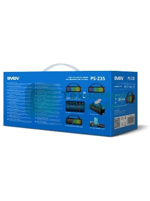 Портативная колонка SVEN PS-235 черный 12W 2.0 BT 3600mAh