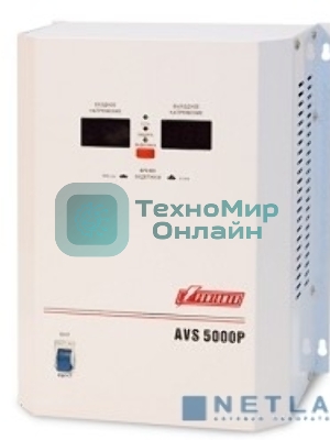 Стабилизаторы напряжения Powerman AVS-P Voltage Regulator 5000VA, Digital Indication, Wall Mount, Hardwire Input/Output, 230V, 1 year warranty, White