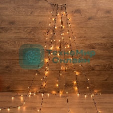 Елочная гирлянда с кольцом Neon-night, 7 нитей по 1,5 метра, цвет диодов теплый белый, не соединяется