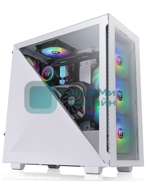 Компьютерный корпус Thermaltake Divider 300 TG ARGb белый без БП ATX 2x120мм 2xUSB 3.0 audio front door bott PSU