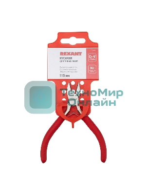 Кусачки для точных работ Rexant 115 мм никелированные, авторазжим, обливные рукоятки