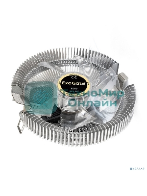 Кулер для процессора ExeGate EE90 серебристый, 90 мм, алюминий, 2200 об/мин, 22 дБ, 3 pin, 75 Вт, 45 мм