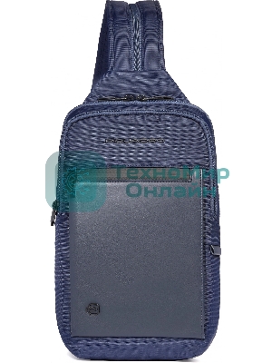 Рюкзак слинг мужской Piquadro Orion CA6625S136/BLU синий ткань/натур.кожа