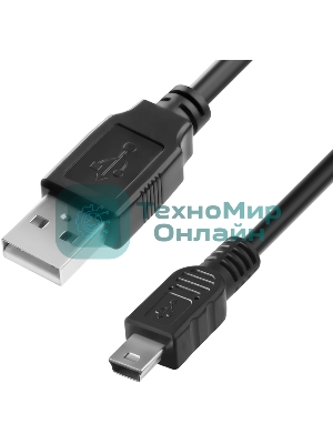 Кабель Greenconnect интерфейсный USB 2.0 1.8m Premium AM/mini 5P, 28/28 AWG двойное экранирование, антифриз, черный