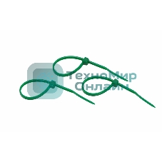 Хомут-стяжкa нeйлонoвая Rexant 100x2,5 мм, зеленая, упаковка 25 шт.