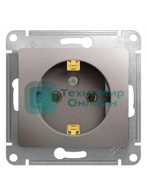 Розетка Systeme electric GSL001243 Glossa с заземлением,16А, 250В, механизм, платина