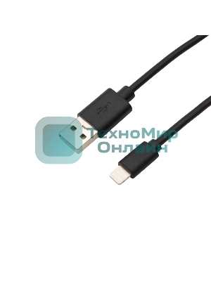 Кабель Rexant USB-Lightning 2 А, 1 м, черный ПВХ