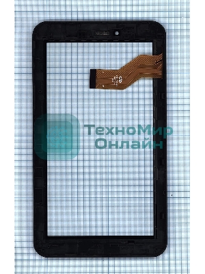 Сенсорное стекло (тачскрин) для Irbis TX74. черное с рамкой