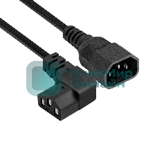 Кабель питания ExeGate Power EC-1P (C13 угловой->C14, VDE-250V-3*0.5мм2, медь, черный, 6A, 1м)