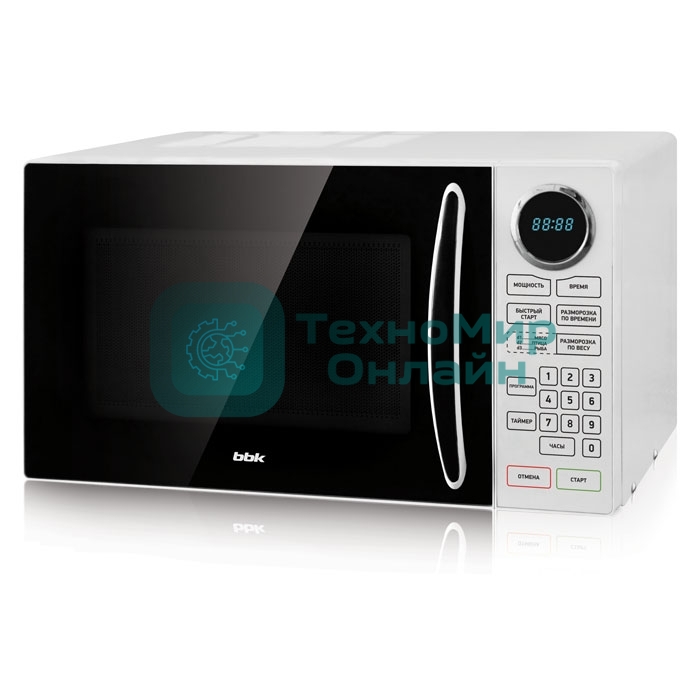 Микроволновая печь BBK 23MWS-916S/BW черный/белый, 23 л, 900 Вт, переключатели - сенсор