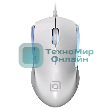 Мышь проводная Oklick 245M белый, 1000 dpi, USB, кнопки - 3