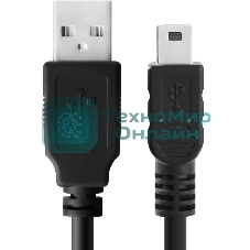 Кабель Greenconnect интерфейсный USB 2.0 1.8m Premium AM/mini 5P, 28/28 AWG двойное экранирование, антифриз, черный