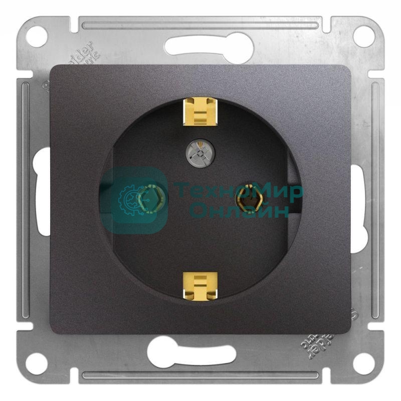 Механизм розетки 1-м Glossa 16А 250 В с заземл. графит SchE GSL001343