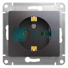 Механизм розетки 1-м Glossa 16А 250 В с заземл. графит SchE GSL001343