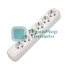 Колодка удлинителя Makel 6 гнезд с заземлением