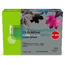 Чернила Cactus CS-GI-490SET (1х135 мл, 3х70 мл) голубой/пурпурный/желтый/черный набор 4x345мл для Canon PIXMA G1400/G1410/G1411/G2400/G2410/G2411/G3400/G3410/G3411/G4400/G4410/G4411